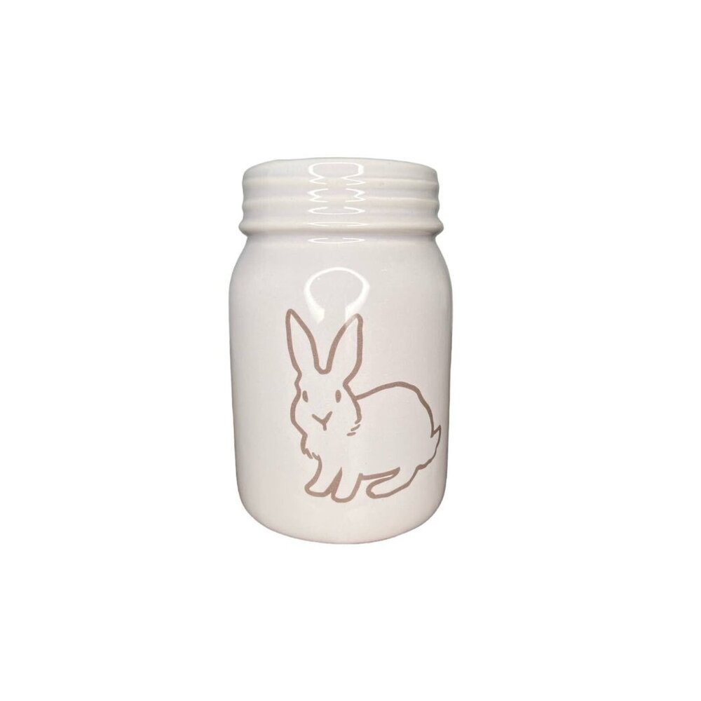 Burton + Burton gray Bunny Ceramic Mason Jar Vase